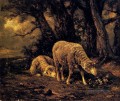 Schaf in einem Wald Tierier Charles Emile Jacque